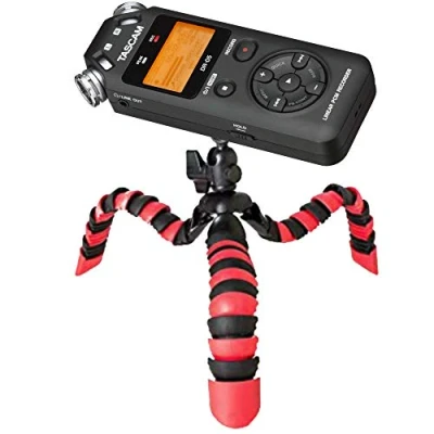 Immagine di TronicXL TRIPOD 1 treppiede flessibile registratore audio 1/4 pollici compatibile ad esempio per Roland Philips Tascam Sony Olympus Zoom H4n Pro H5 H6 mobile