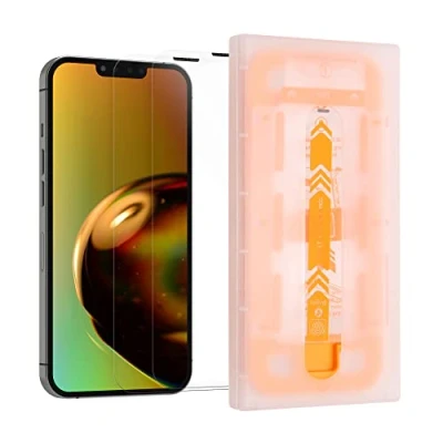 Immagine di kalibri Protezione Schermo Compatibile con Apple iPhone 14 / 13 PRO Pellicola Protettiva Vetro Temperato Vetrino Salva Display Touch Applicatore