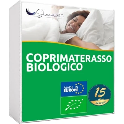 Immagine di Coprimaterasso 80x160 cm in cotone Biologico Certificato OCS® Oeko TEX®, 100% naturale pile sano e silenzioso non impermeabile Made EU