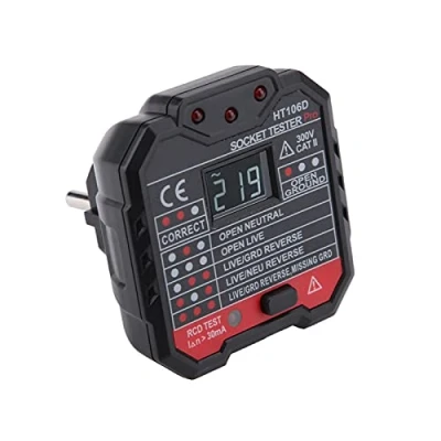 Immagine di Tester per Prese Elettriche HT106D Circuiti Elettrici Multifunzione Strumento La Verifica Dei Guasti di Rete Scuole(EU HT106D)