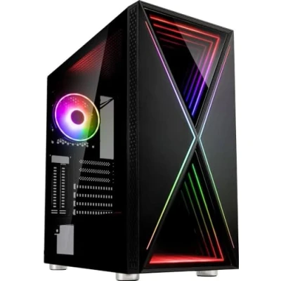Immagine di Kolink Void X Case Mid Tower per PC Gaming Pannello Frontale con Illuminazione RGB addressable Laterale in Vetro temperato Nero…