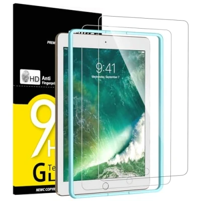 Immagine di NEW&#039;C 2 Pezzi, Pellicola Prottetiva per iPad Air 3 10,5 Pollici (2019), Pro (2017), Vetro Temperato, Telaio di facile installazione, 0,33mm Ultra Trasparente, Resistente