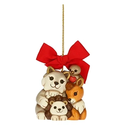 Immagine di THUN Addobbi Natalizi, Lupo Noah e i Suoi Amici in Ceramica Decorata a Mano Idea Regalo Natale 2022 6.9x6.8x7.7 cm h