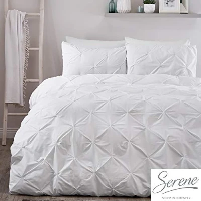 Immagine di Serene Lara Set copripiumino per letto king size, colore: Bianco
