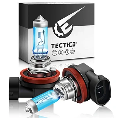 Immagine di TECTICO H11 Fendinebbia alogena Lampadine 12V 55W 5000K Bianco caldo, 130% di luminosità in Anabbaglianti/Abbaglianti Sostituzione, 2 pezzi