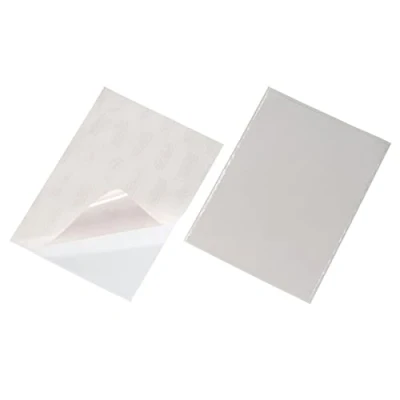 Immagine di Durable 829519 Pocketfix A4, tasca adesiva con inserto in cartoncino per cartelle, raccoglitori, f.to trasparente, confezione da 10 pezzi