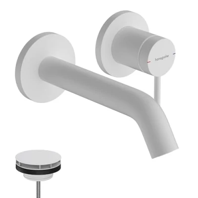 Immagine di hansgrohe 73350700 Miscelatore monocomando lavabo ad Incasso a Parete, Bianco Opaco, discharge length 16.5cm