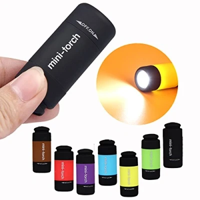 Immagine di Bigmac 12 mini torce LED USB colorate, tascabili, con interruttore girevole, ricaricabile, da appendere, portachiavi (il colore potrebbe variare) (12)