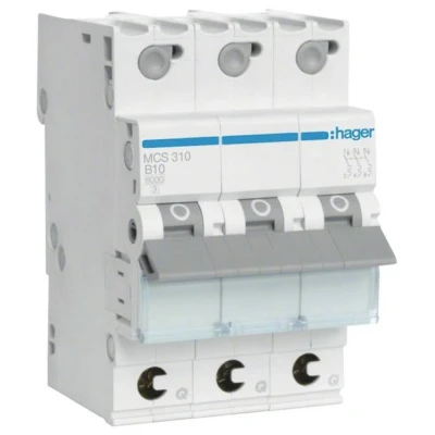 Immagine di Hager MCS310 Interruttore magnetotermico 3 poli 10 A 400 V