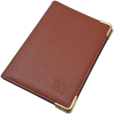 Immagine di Porta carte d&#039;identità e di credito con 10 scomparti MJ Design Germany Made in UE diversi colori designs (Design 4 / Marrone)