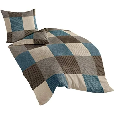 Immagine di Biancheria da letto Bierbaum 6277, castoro pregiato, Made in Germany, moka 04, 155x220 + 80x80 cm, dimensioni comfort