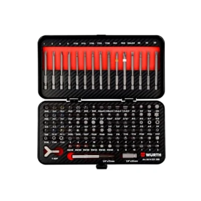 Immagine di Würth Set di punte da 105 pezzi Ampia gamma 1/4 pollici con le più comuni standard e sicurezza in versione corta lunga Bitbox