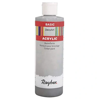 Immagine di RAYHER HOBBY Bottiglia di Vernice Acrilica, Argento (Brilliant Silber), 236 ml, 235 unità