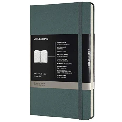 Immagine di Taccuino Pro Moleskine large copertina rigida verde. Forest Green