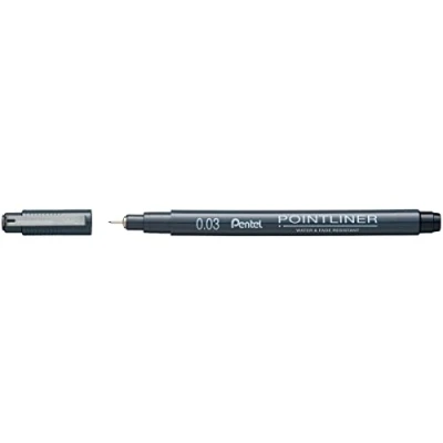 Immagine di Pentel Pointliner S20P 03A Fineliner, impermeabile, resistente alla luce, 0,03 mm, confezione da 1 pezzo