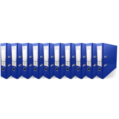 Immagine di Netuno 10 raccoglitori documenti blu a 2 anelli A4 dorso 8 cm in cartone ecologico riciclato per archivio ufficio faldoni portadocumenti registratori ad