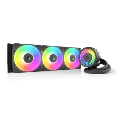 Immagine di ARCTIC Liquid Freezer III Pro 360 a RGB (nero) Dissipatore AIO CPU, 3 x 120 mm Raffreddamento Liquido, Radiatore 38 mm, Pompa PWM, Ventola VRM, AMD AM5/AM4, Intel LGA1851/1700 Telaio di Contatto