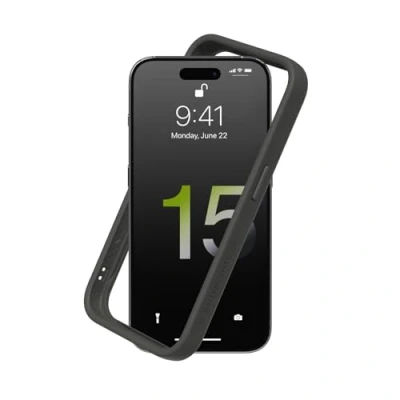 Immagine di RhinoShield Bumper Case Compatible with [iPhone 15 PRO Max] CrashGuard Shock Absorbent Slim Design Protective Cover 3.5M / 11ft Drop Protection Graphite