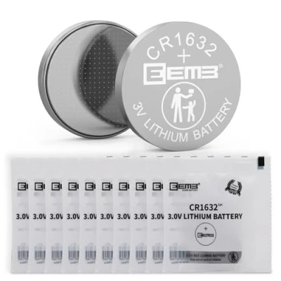Immagine di EEMB Confezione da 10 batterie al litio CR1632 3 V CR 1632 Li MnO₂ batteria a bottone ECR1632, DL1632 per orologio, portachiavi, occhiali lettura LED, calcolatrice, torcia giocattoli