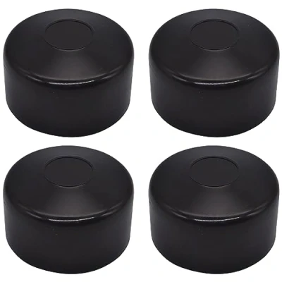 Immagine di SKIR&#039;CO Tappi per pali di recinzione, rotondi, 60 mm, in plastica, colore nero, RAL 9005, 4 pezzi