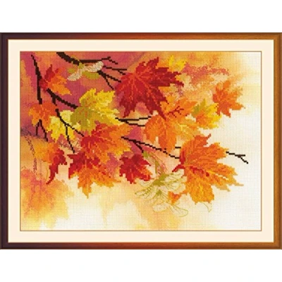 Immagine di Riolis Kreuzstich Set Herbstfarben Kit Punto Croce, Cotone, Multicolore, 40 x 30 0.1 cm