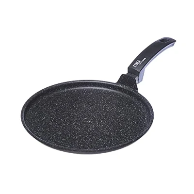 Immagine di Moneta Etnea Piastra, Alluminio Antiaderente, Rivestimento interno in Hardoise effetto pietra, Nero, 28 cm