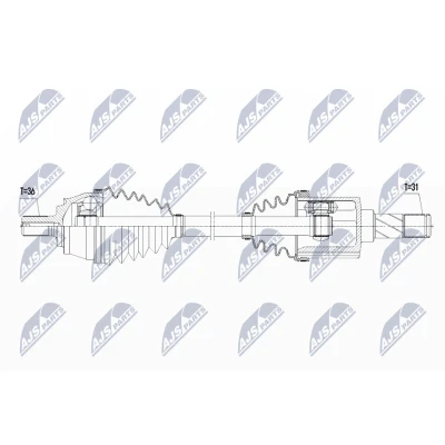 Immagine di NTY NPW VV 109 Albero motore / Semiasse Assale anteriore Sx 586 Cambio manuale VOLVO: V40 Hatchback