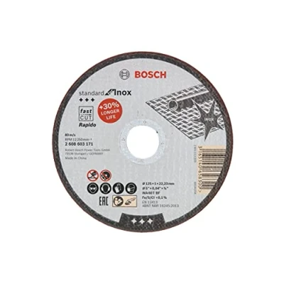 Immagine di Bosch Accessories WA 60 T BF 2608603171 Disco di taglio dritto 125 mm 1 pz. Acciaio, Acciaio inox