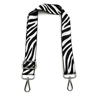 Immagine di Tracolla per Borsa Donna Struttura Bianca, Regolabile, Colorata Cinghia di Ricambio Larga 3.8cm con Argento Moschettoni Accessori Borsette Ragazza DIY, #1