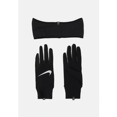 Immagine di Nike Performance Womens Essential Running Headband AND Glove SET Paraorecchie, Donna, Taglia: XS/S, Black/silver