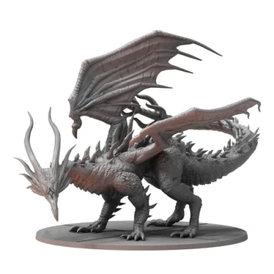 Immagine di Dark Souls Il gioco di ruolo: Kalameet, l&#039;ultimo drago miniature e carte statistiche. DnD, RPG, D &amp; D, Dungeons Dragons. Compatibile 5E