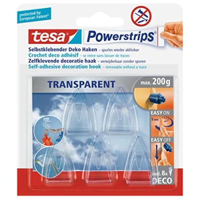 Immagine di tesa POWERSTRIPS® Gancio adesivo piccolo Trasparente Contenuto: 5 pz.