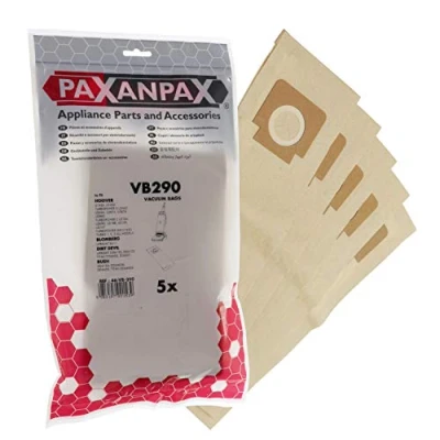 Immagine di Paxanpax VB290 Sacchetti di Carta compatibili per aspirapolvere Hoover &#039;H4/H18 1,2,3, Turbopower Junior, Turbomaster, Turbolite Series (Confezione da 5), Marrone