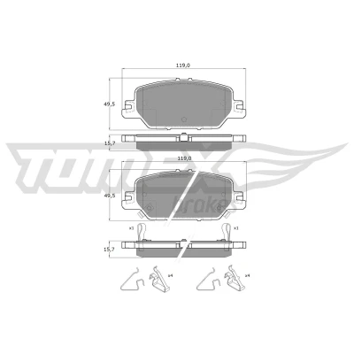 Immagine di TOMEX brakes TX 19 66 Kit pastiglie freno Assale posteriore con segnalatore acustico usura accessori HONDA: CR V 5