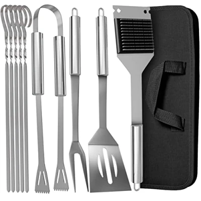 Immagine di Set di Utensili per Barbecue in Acciaio Inox Con Valigetta Resistenti alle Alte Temperature