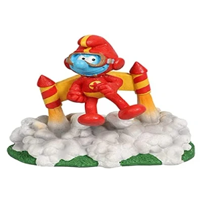 Immagine di Aqua Della, statuetta dei puffi Foresta Jetpack 11,6 x 7,7 11,5 cm, altamente dettagliata e realizzata in resina poliestere, non tossica pH neutro, per acquari d&#039;acqua dolce acqua di mare