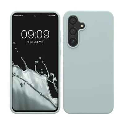 Immagine di kwmobile Cover per Samsung Galaxy S24 FE Custodia Back Case Smartphone in Silicone TPU Protezione Gommata menta freddo