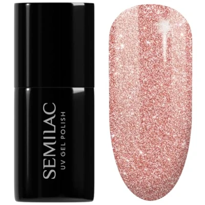 Immagine di SEMILAC 458 Sparkling Rosé Smalto gel UV per unghie, a lunga durata e facile da applicare, soak off UV/LED, perfetto manicure pedicure domestiche professionali, 7 ml