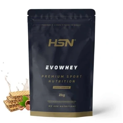 Immagine di HSN Evowhey Protein Flacone di Crema Nocciola 2 Kg = 67 Prese per Confezione Concentrato Proteine del Siero 100% Whey Concentrate (WPC) No GMO, Vegetariano, Senza Glutine e Soia