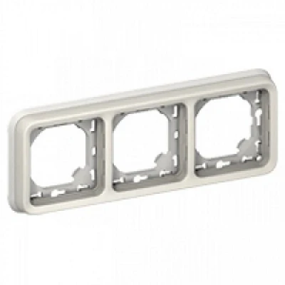 Immagine di Legrand, Programma di commutazione degli accessori, Telaio PLEXO55 a 3 pieghe orizzontali bianco/ecru (069698)