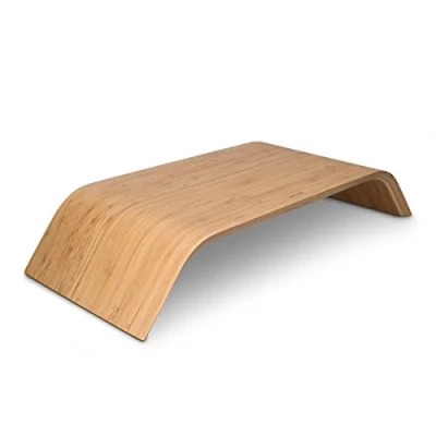 Immagine di kalibri Supporto per Monitor Universale Stand in Legno Schermo PC Computer TV Base da scrivania Rialzo Notebook Portatile iMac bambù