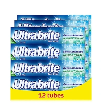 Immagine di Ultra Brite Dentifricio Bianco Bianchezza Freschezza Denti bianchi e brillanti Confezione da 12 x 75 ml
