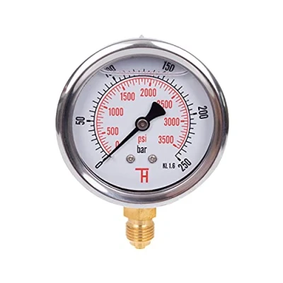 Immagine di THERMIS Manometro (0 250 bar) Resistente agli urti G 1/4 connettore dal basso 63 mm 304G