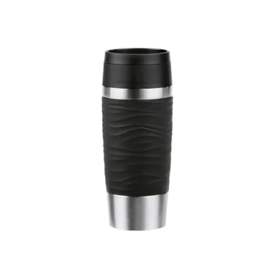 Immagine di Emsa N20214 Travel Mug Wave Tazza termica da 0,36 litri, in acciaio inox, 4 ore caldo e freddo per 8 ore, 100% ermetico, a prova di perdite, lavabile lavastoviglie, apertura 360, rosa pastello