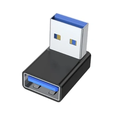 Immagine di TTTLLNN Adattatore di estensione USB maschio a femmina 90 gradi destra connettore verso l&#039;alto sincronizzazione dati per computer portatile PC ventilatore