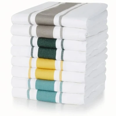 Immagine di Sticky Toffee, strofinacci da cucina 50 x 70 cm in 100% cotone, riutilizzabili e assorbenti, bar, ristorante, cucina, confezione 8 pezzi