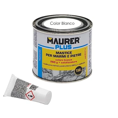 Immagine di MAURER 14075085 Stucco per Marmo/Pietra 150 ml. Colore Bianco, Multicolore