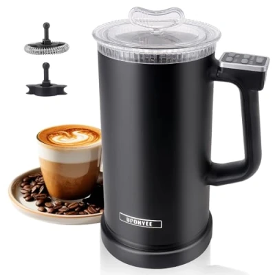 Immagine di Montalatte Elettrico 500W Cappuccinatore 350ML 4 IN 1 per Schiuma Automatico Latte con Rivestimento Antiaderente Cappuccino Macchiato Caffè Cioccolata Calda