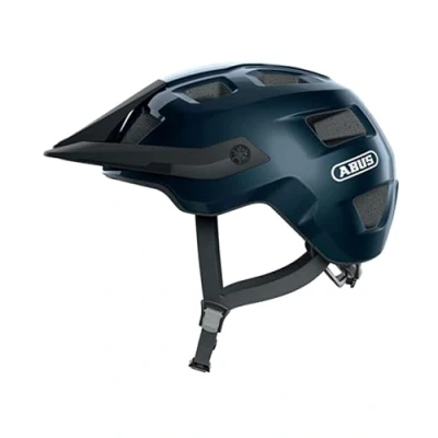 Immagine di ABUS MTB MoTrip robusto casco da bici con visiera regolabile in altezza per mountain biker vestibilità personalizzata unisex blu lucido, L