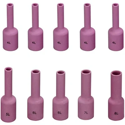 Immagine di RIVERWELD TIG Gas Lens Coppa in ceramica lunga 54N18L # 4L (D6.5x76mm) 54N17L 5L (D8x76mm) 54N16L 6L (D9.5x76mm) 54N15L 7L (D11 x 76mm) 54N14L 8L (D12,5 x76 mm) Fit SR DTA DB WP 17 18 26,10pz